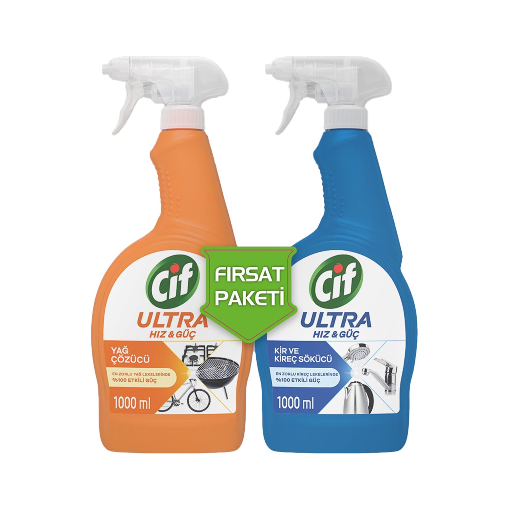 Cif Ultra Hız Mutfak 1L + Banyo 1L Copack