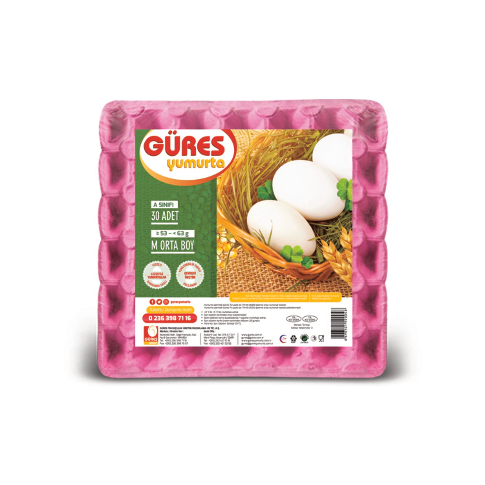 Güres M - Orta Boy Yumurta 30'lu ( 53 - 62 G)