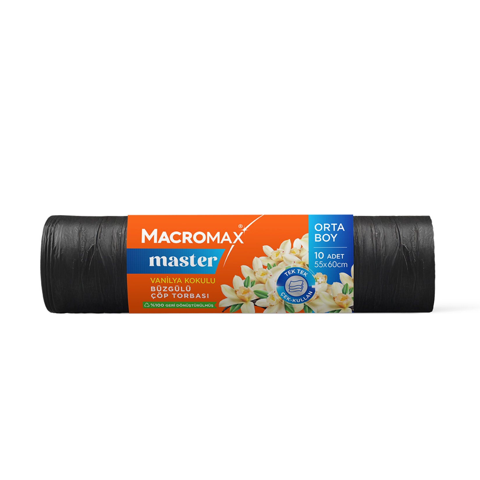 Macromax Master Büzgülü Orta Boy Çöp Torbası Vanilya 10'lu